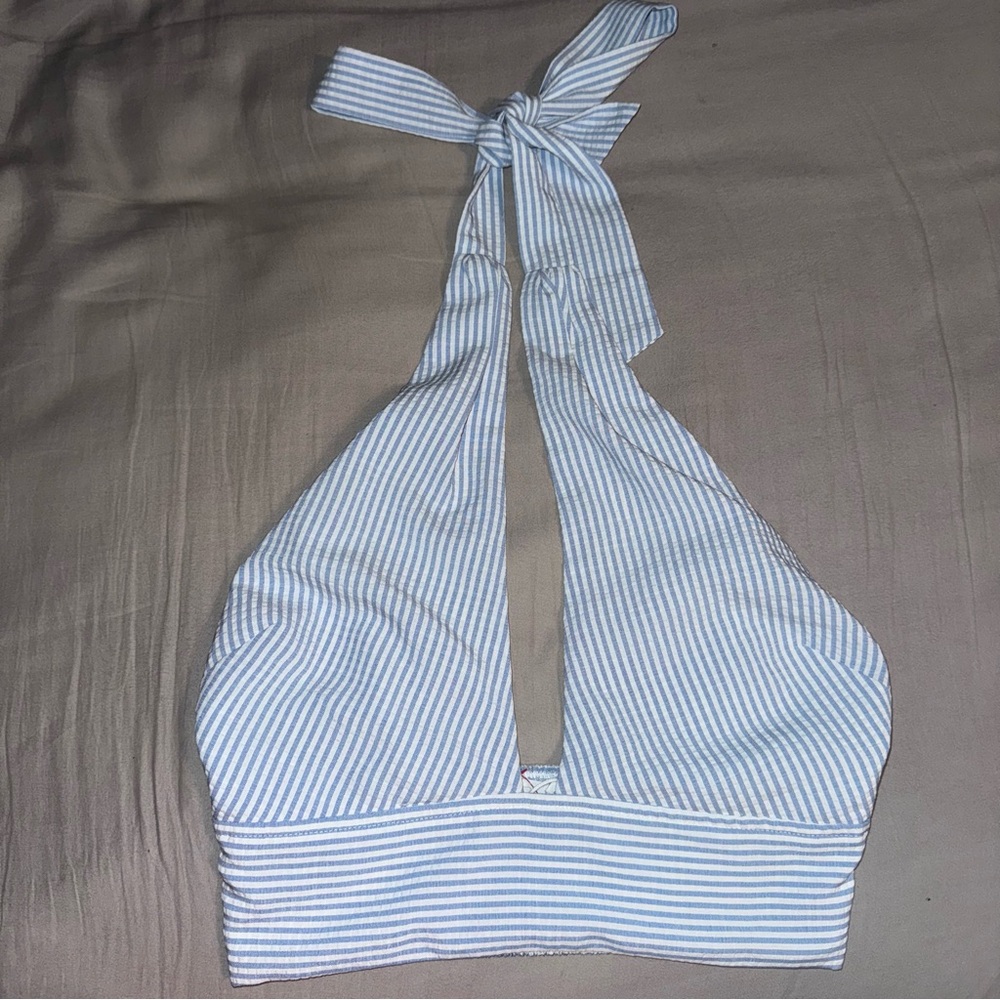 PinStriped Halter Top with Tie